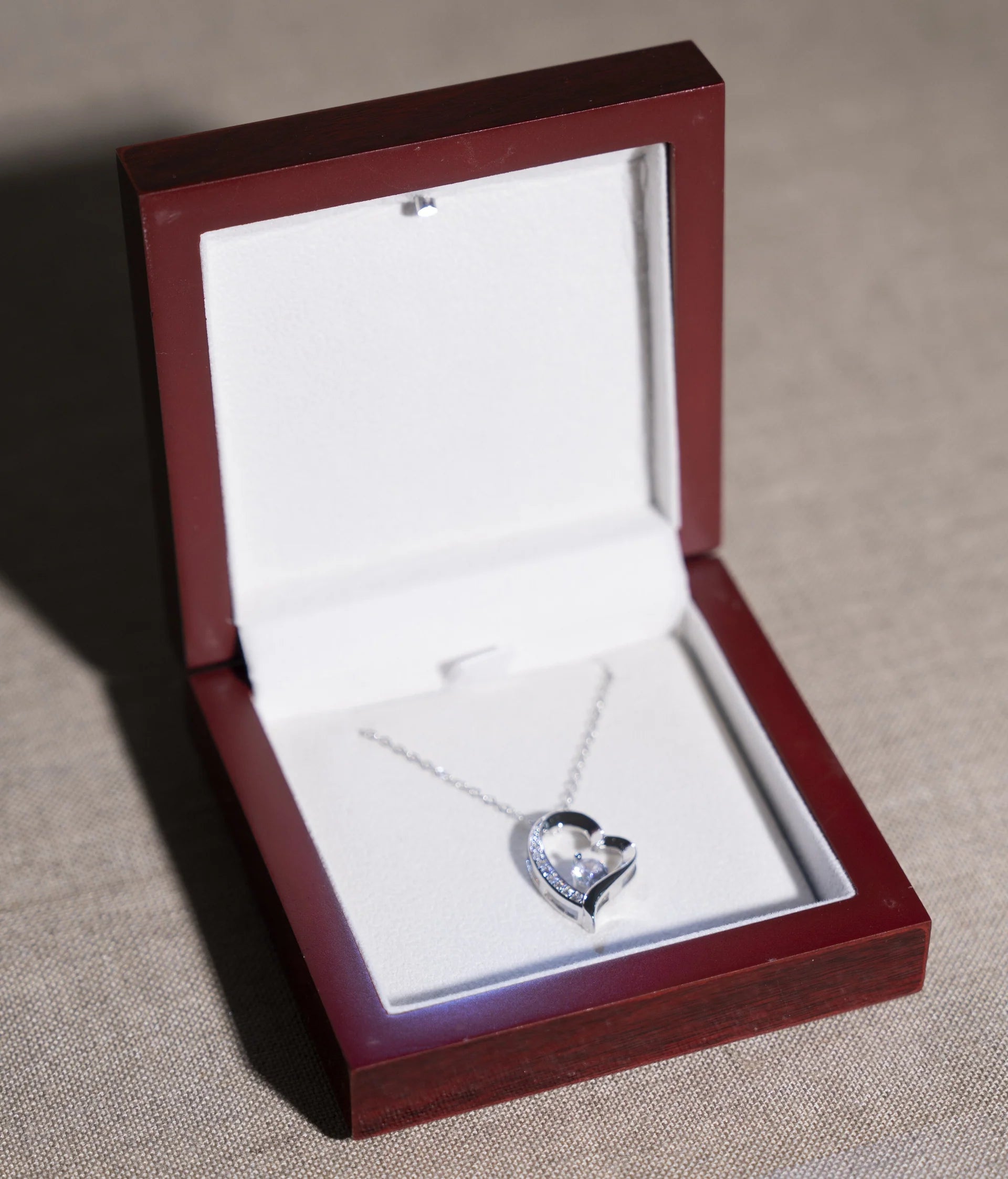 Collar colgante corazón circonita cristal