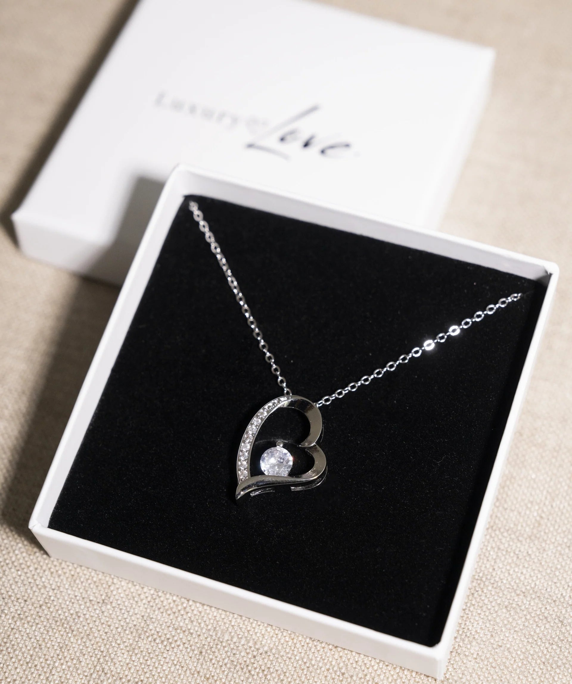 Collar colgante corazón circonita cristal